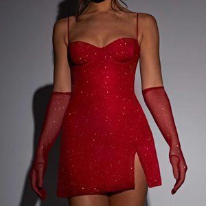 Babyboo Pixie Mini Dress - Red Sparkle